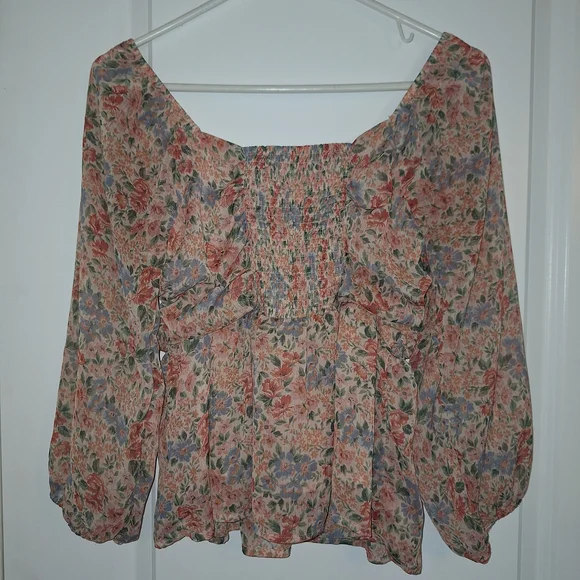 American Eagle Outfitters Floral Blouse - Pink and Blue - Picture 3 of 3